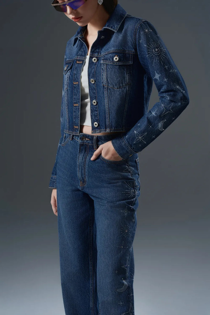 Crystal Script Starfall Wide Jeans