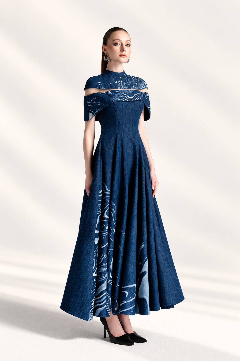 Denim Cape Dress
