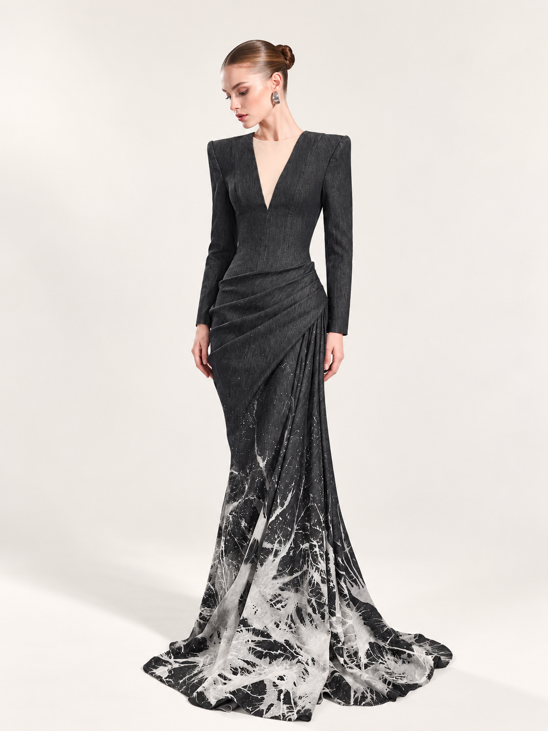 Marble Drape Mermaid Dress