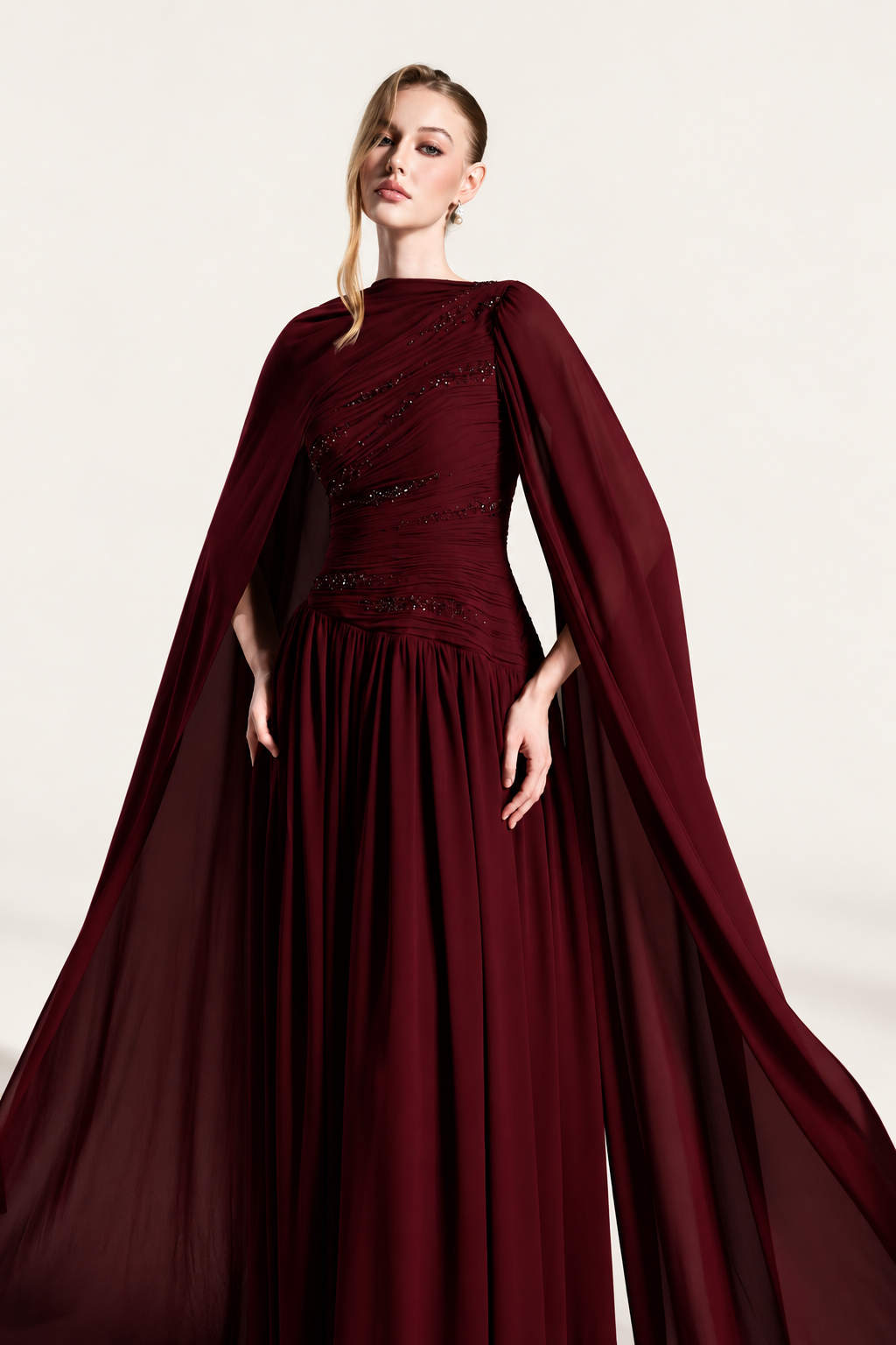 Ruched Crystal Gown