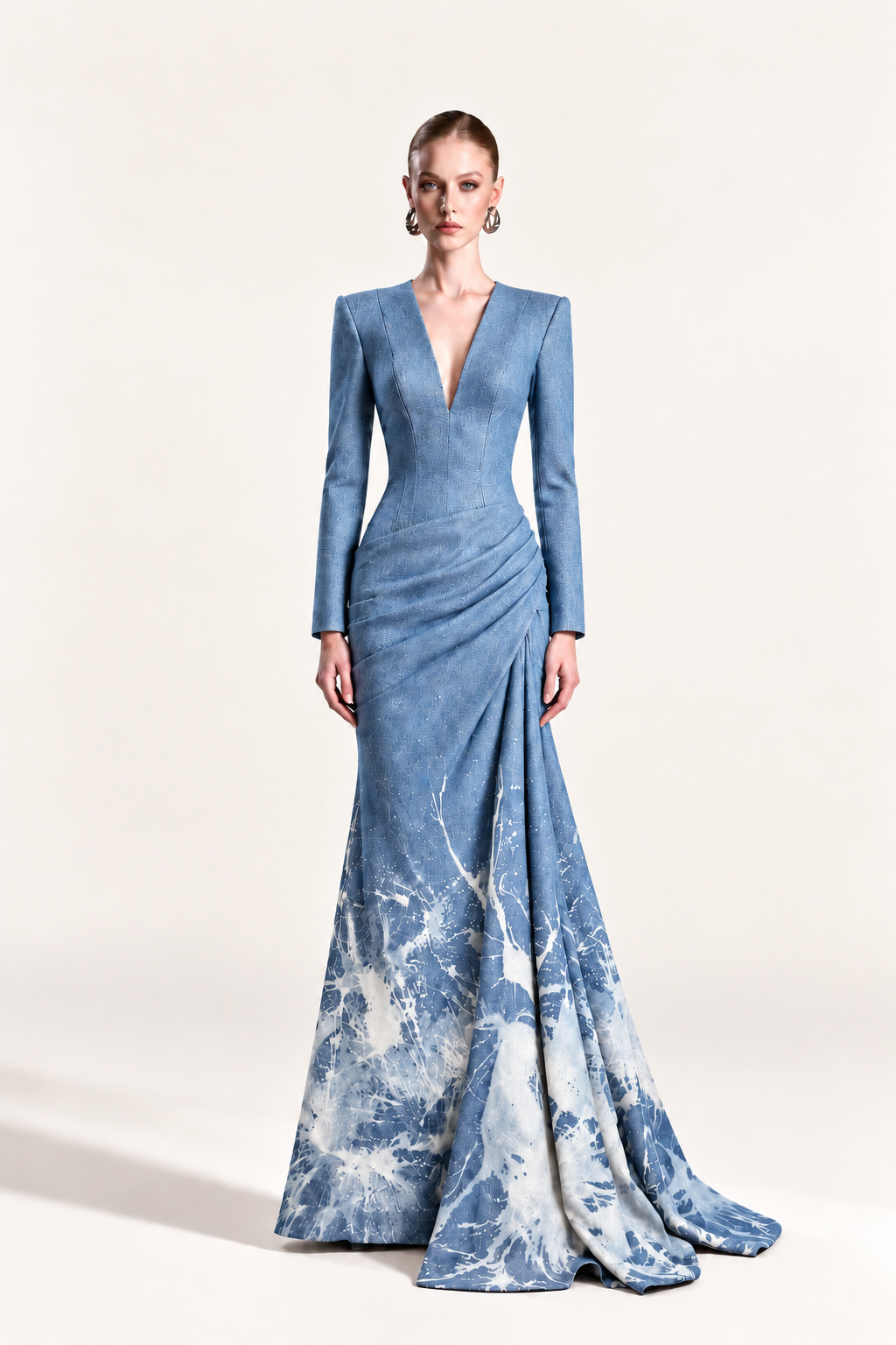 Marble Drape Mermaid Dress