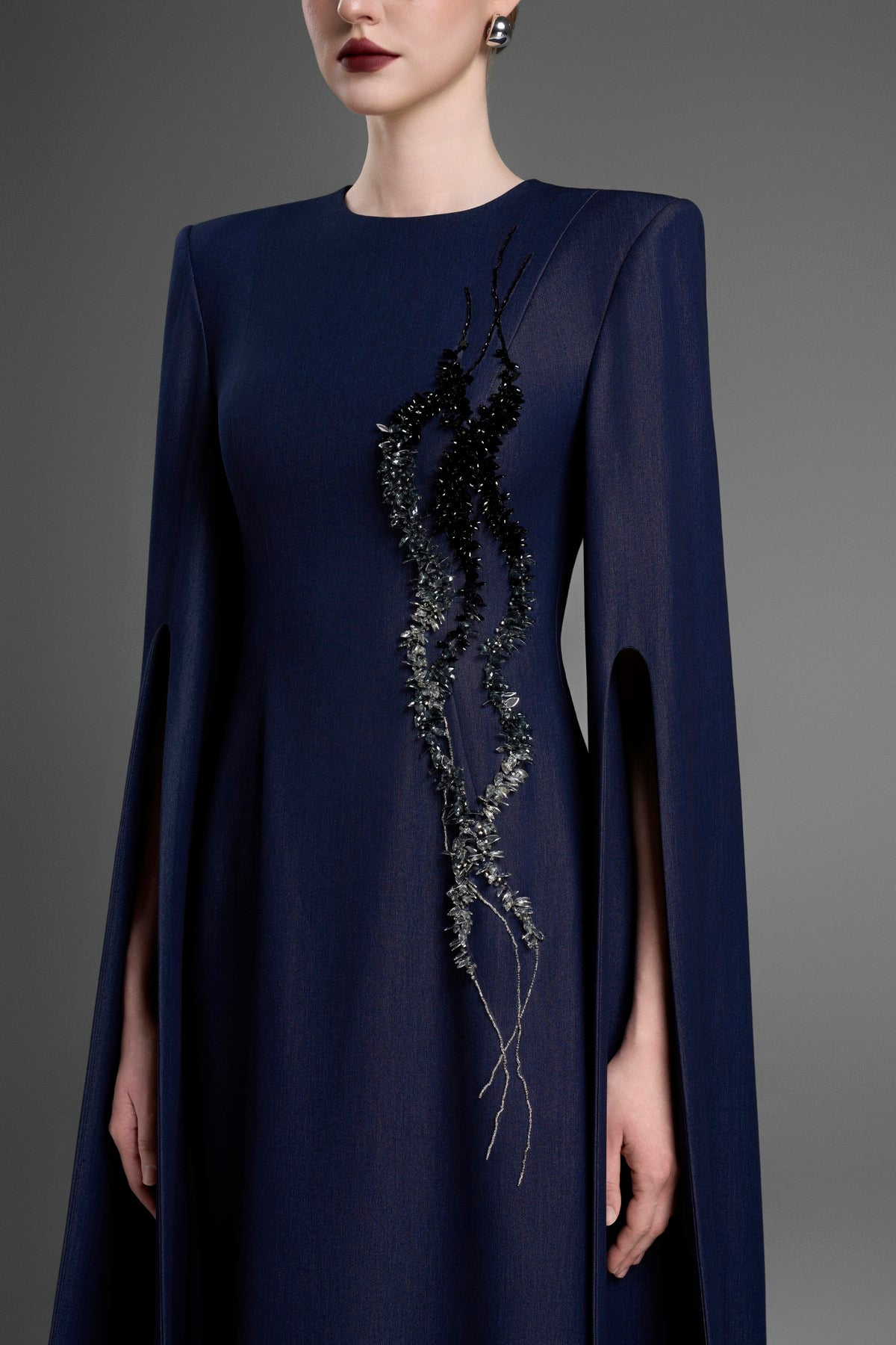 A-Line Gown with Dramatic, Floor-Length Flared Sleeves