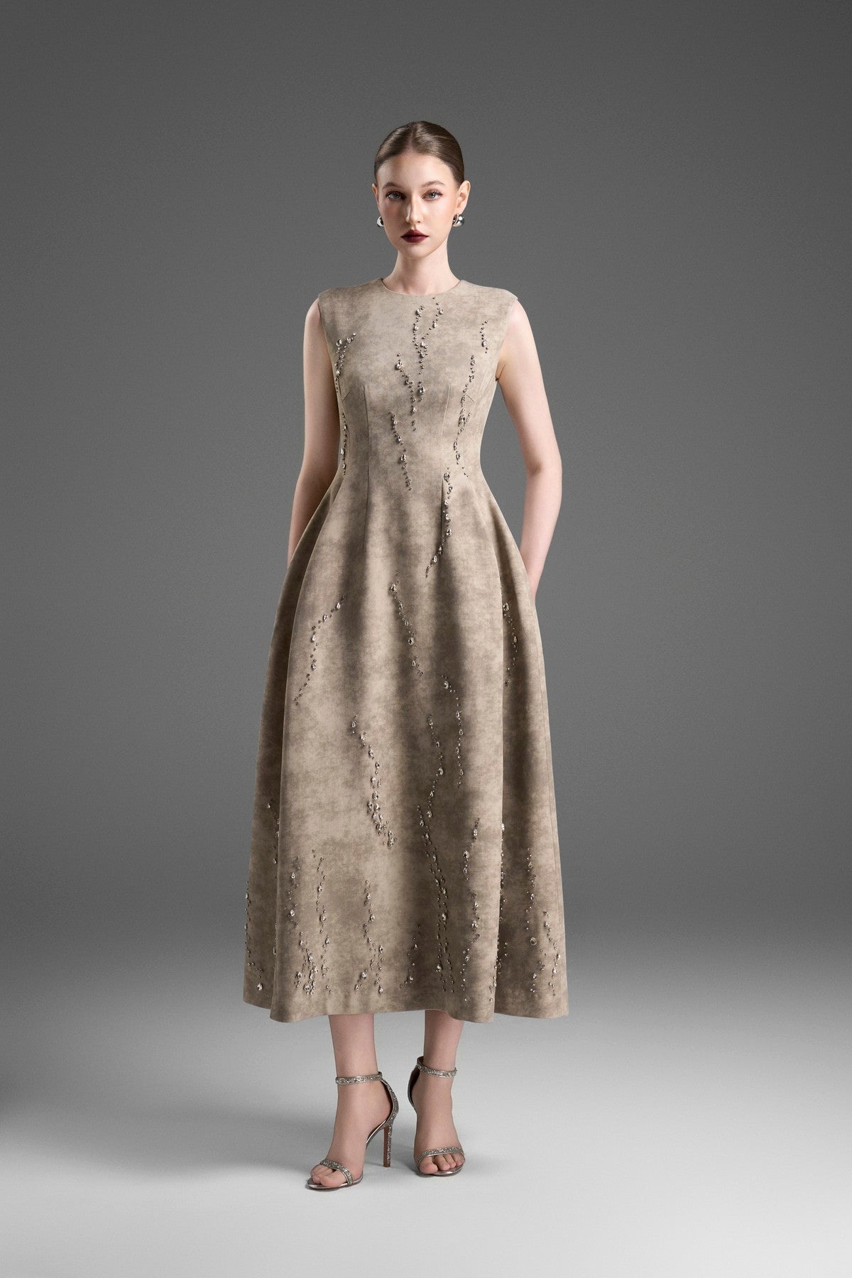 A-Line Gown with a Ruched Skirt