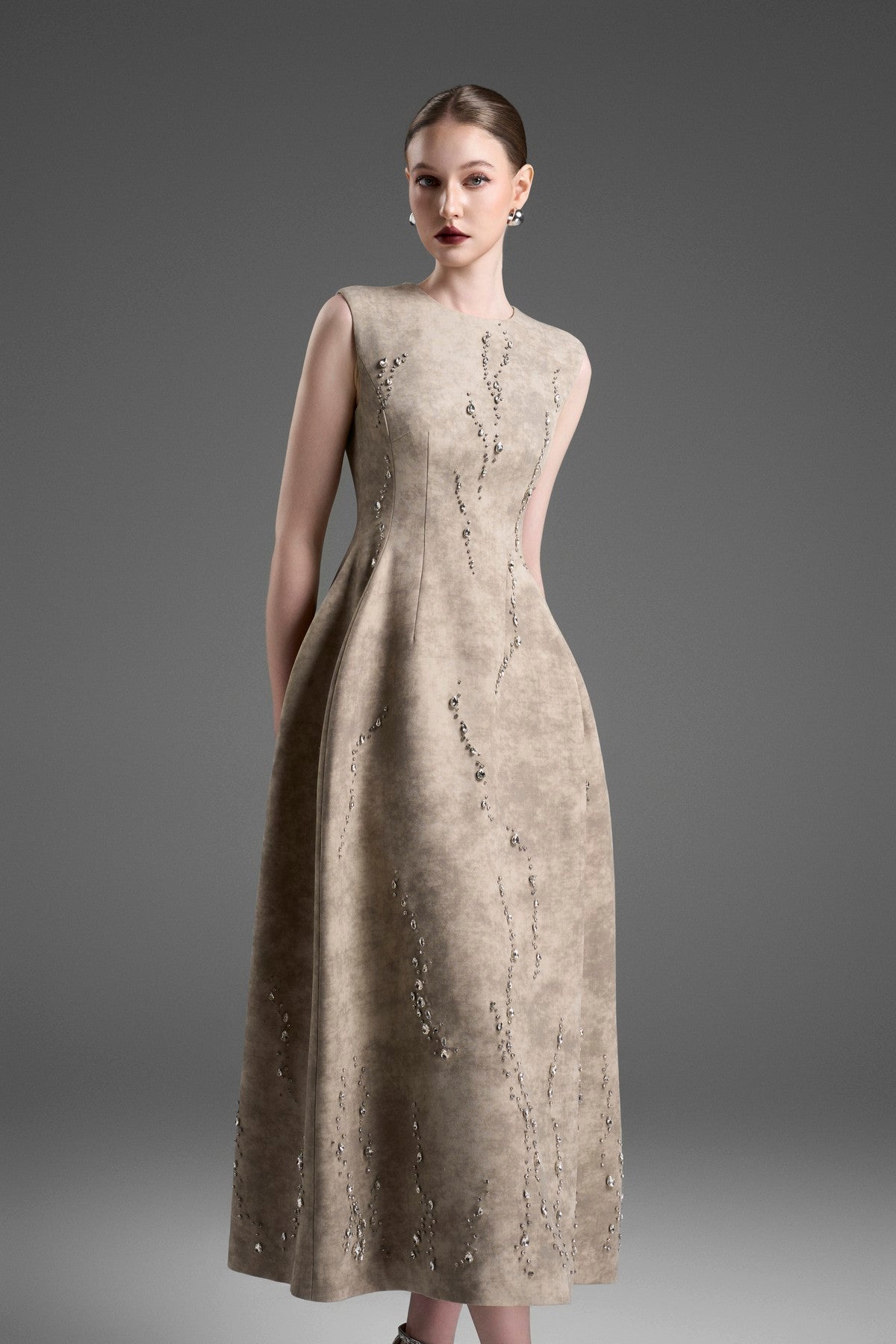 A-Line Gown with a Ruched Skirt