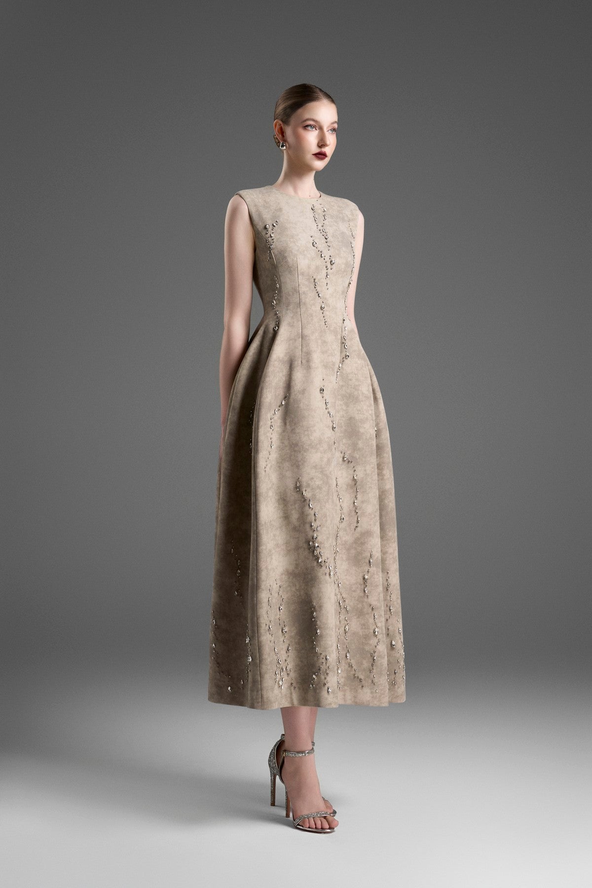 A-Line Gown with a Ruched Skirt