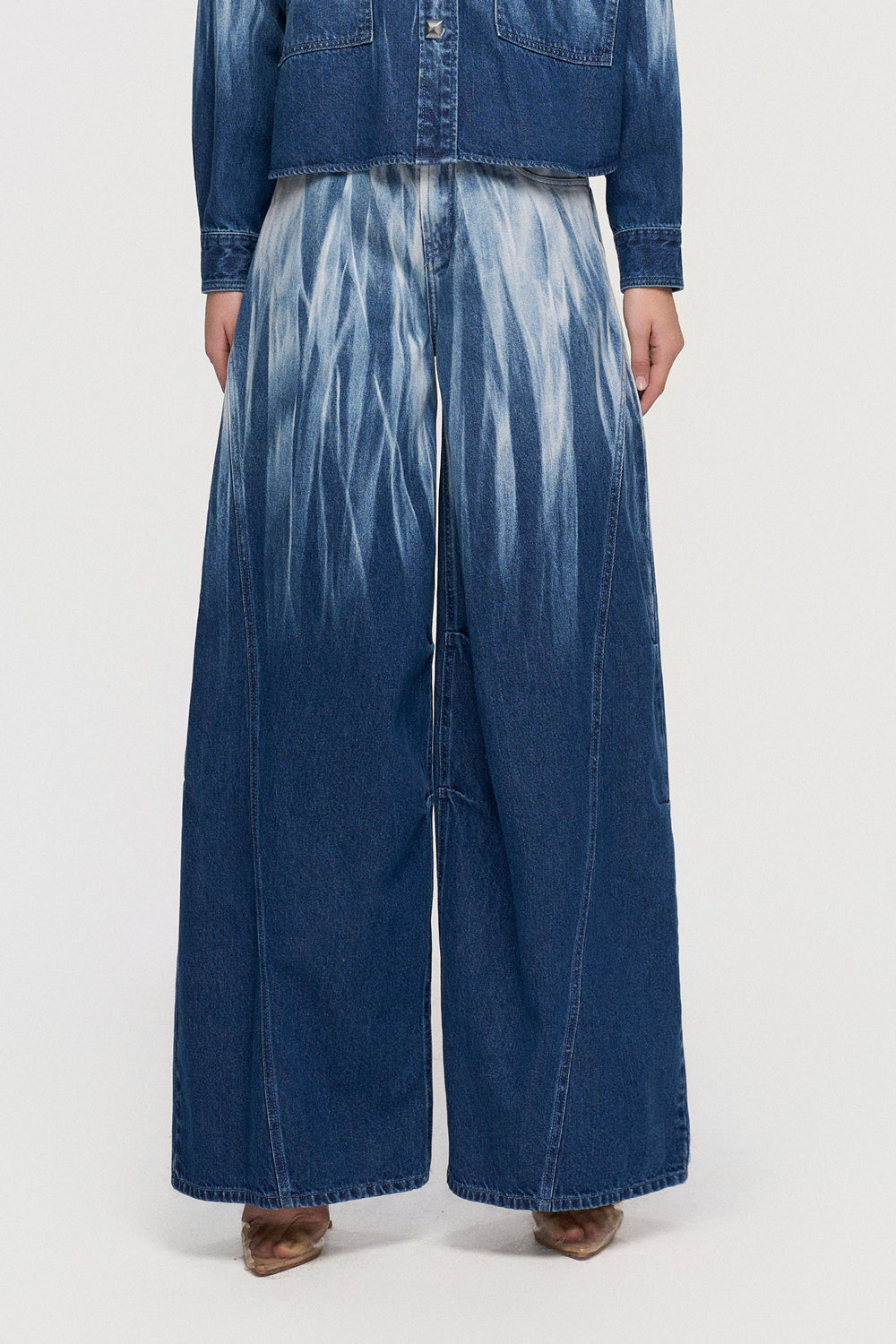 Tie-Dye Puffy Denim Pants