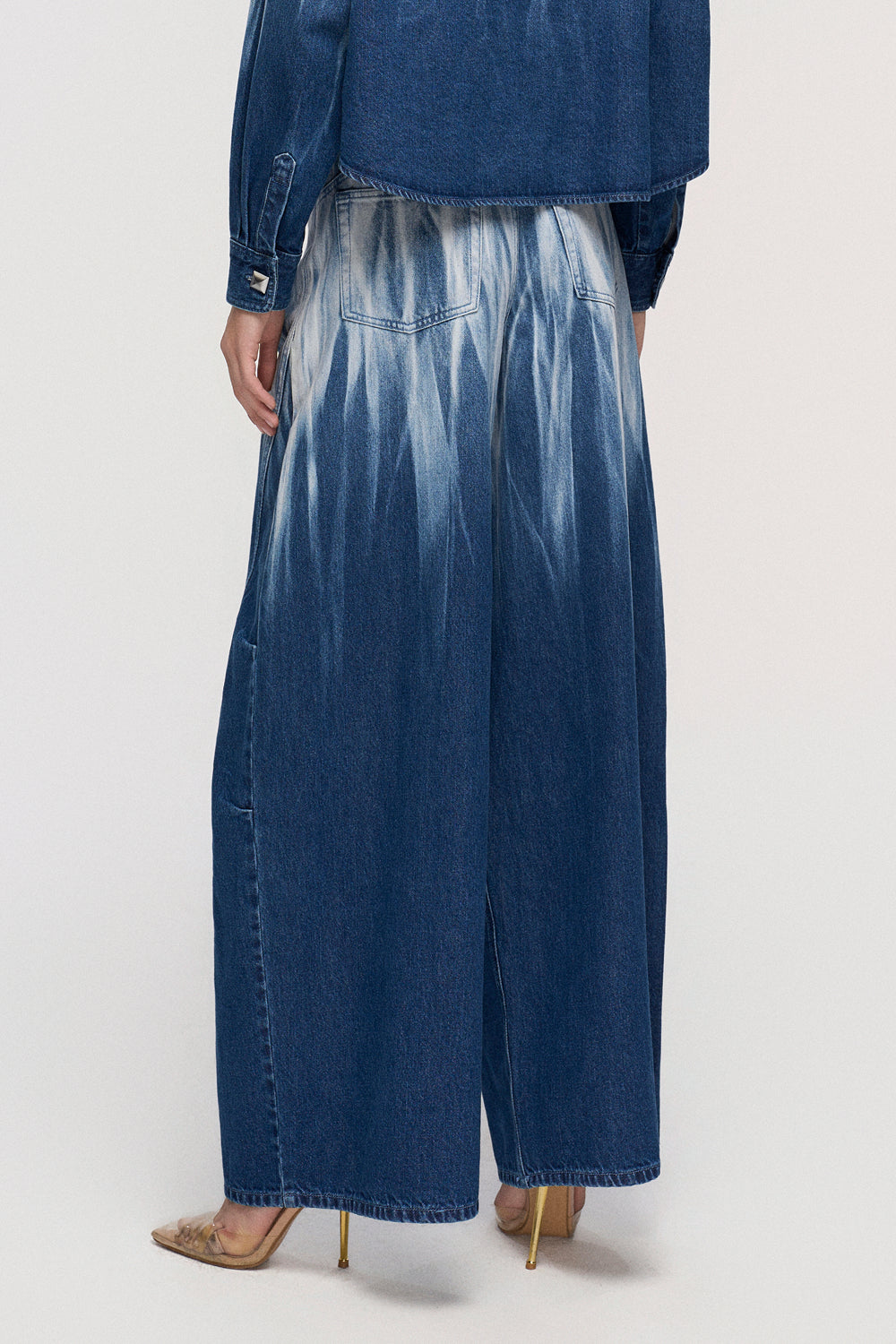 Tie-Dye Puffy Denim Pants