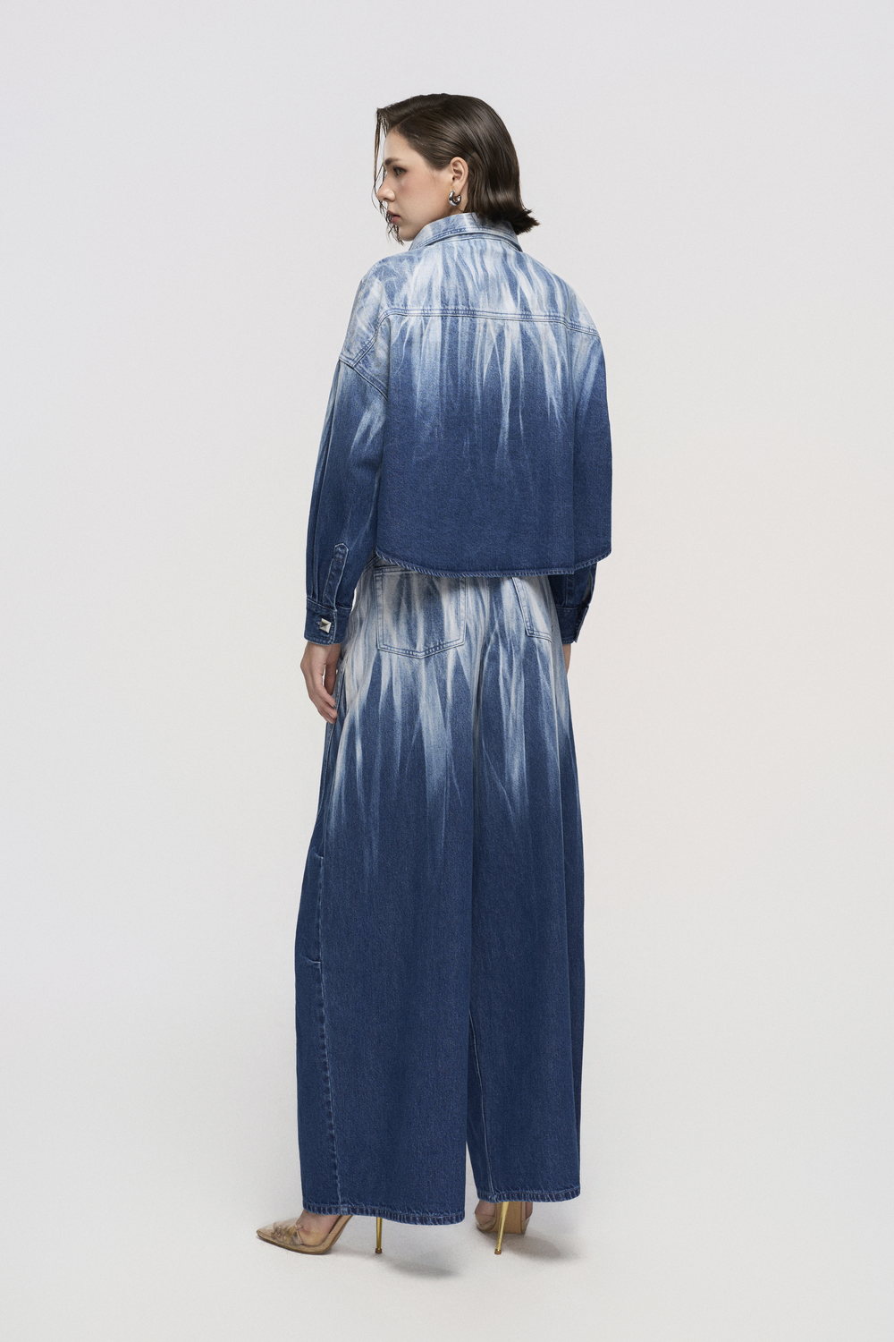 Tie-Dye Puffy Denim Pants