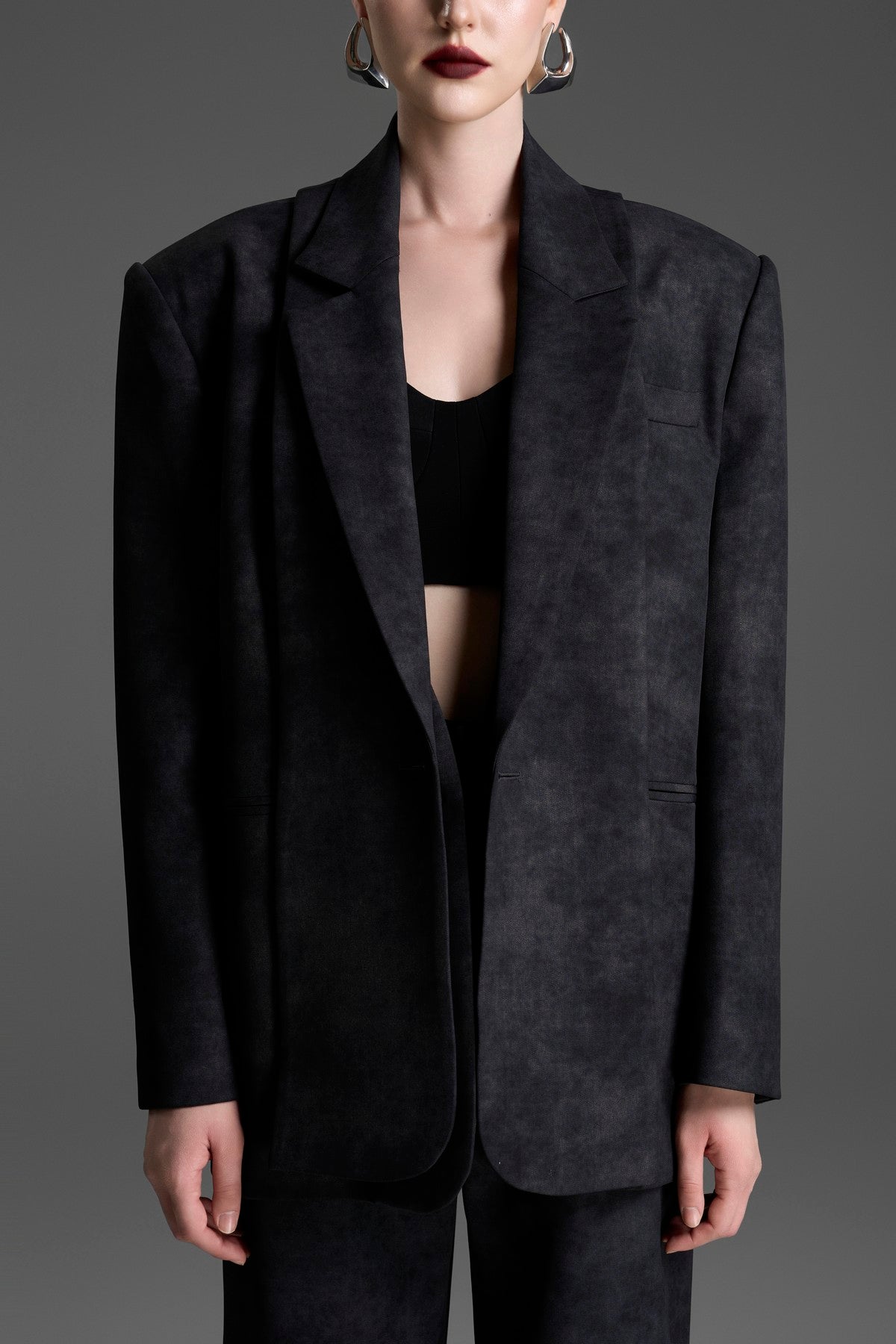 Modern, Straight-Leg Trousers in a Matching Grey-Black Wash