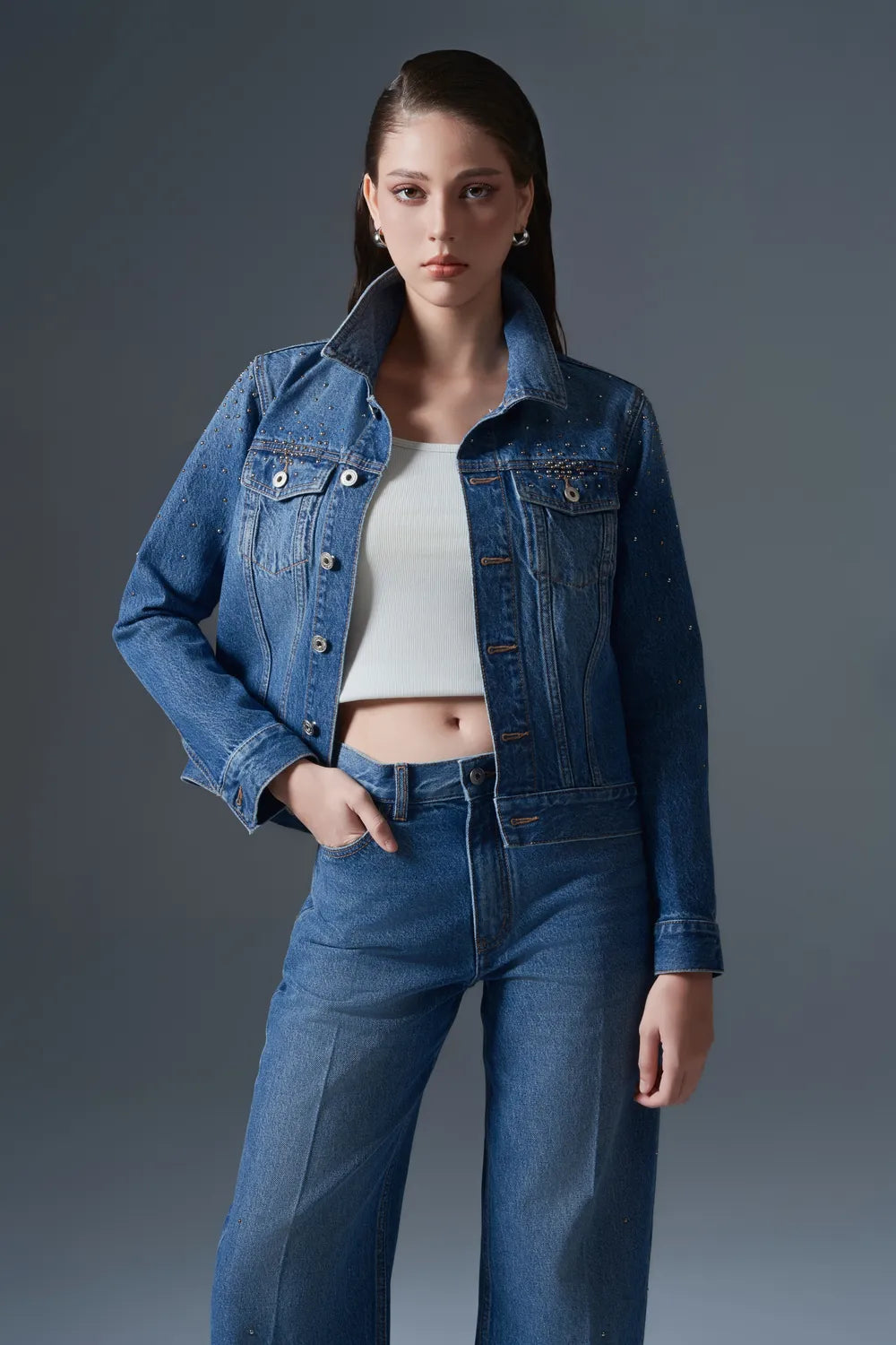 Straight Front Knife Jeans