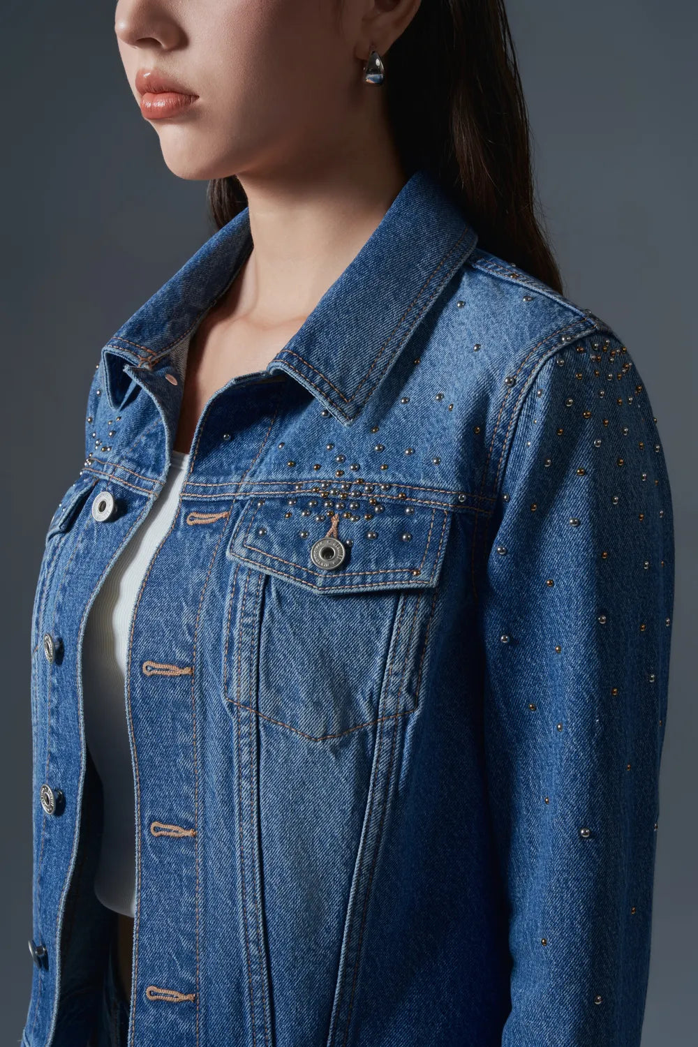 Folded Pockets Slim-Fit Jacket