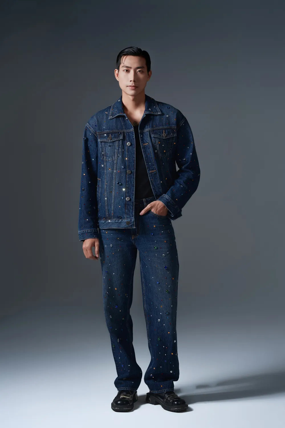 Colorful Crystal Men Jeans