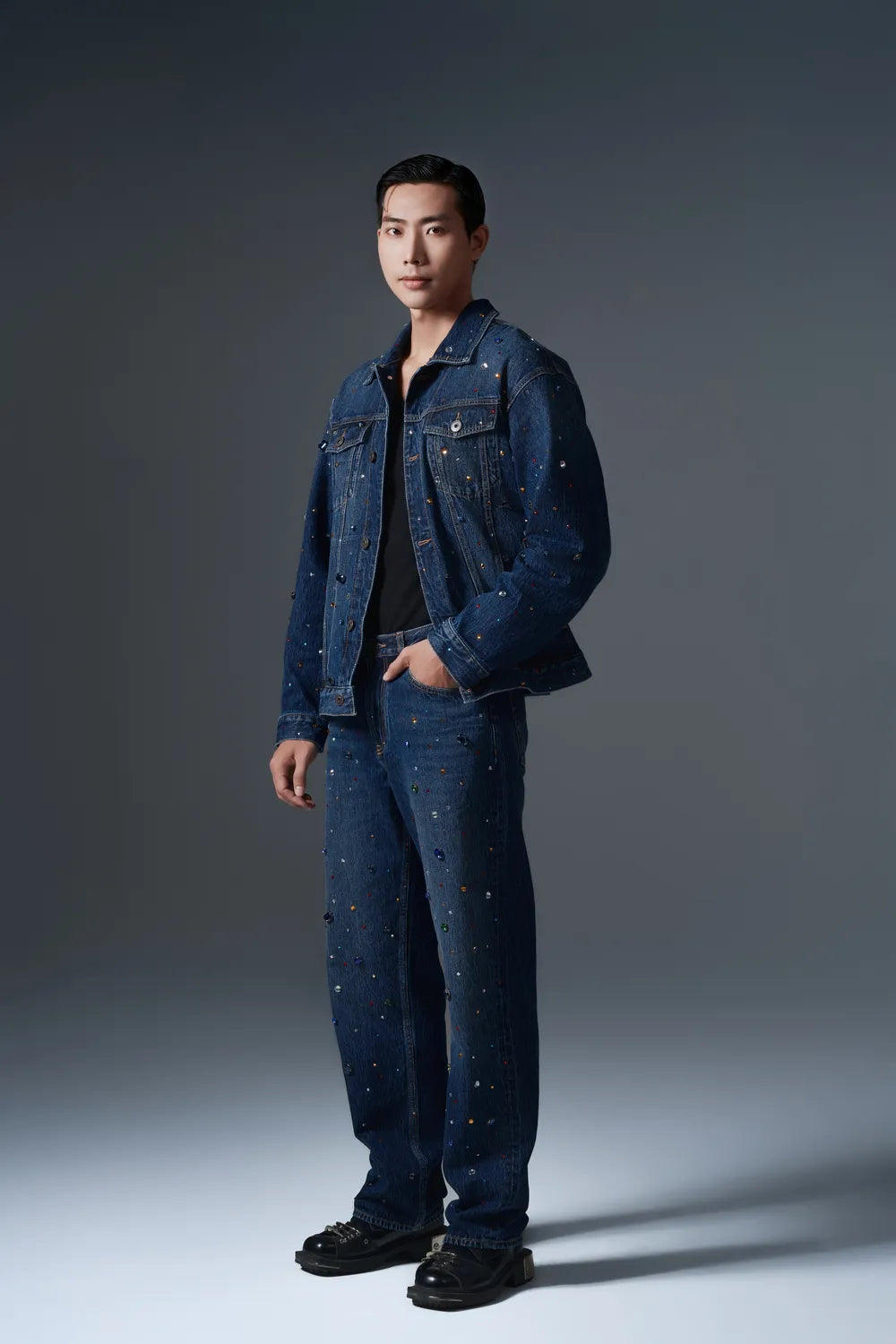 Colorful Crystal Men Jeans