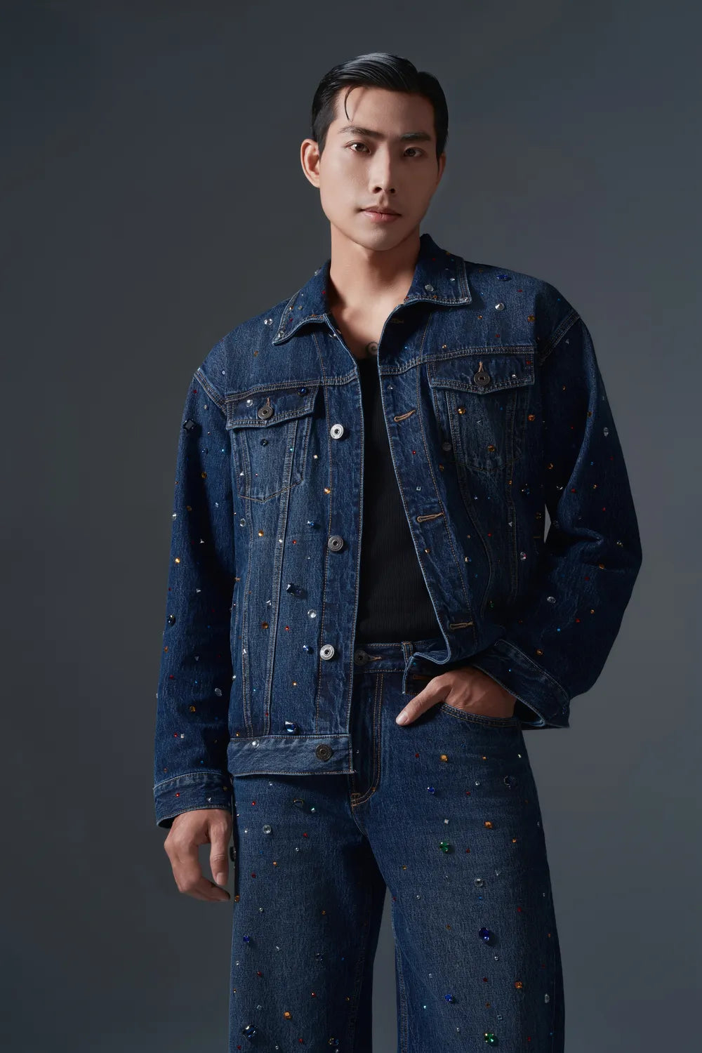 Colorful Crystal Men Jeans