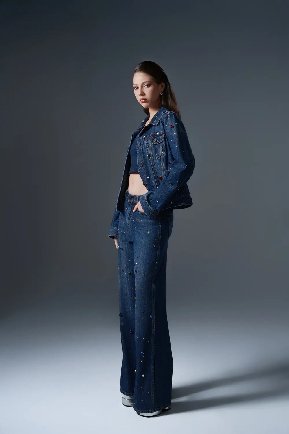 Colorful Crystal Women Jeans