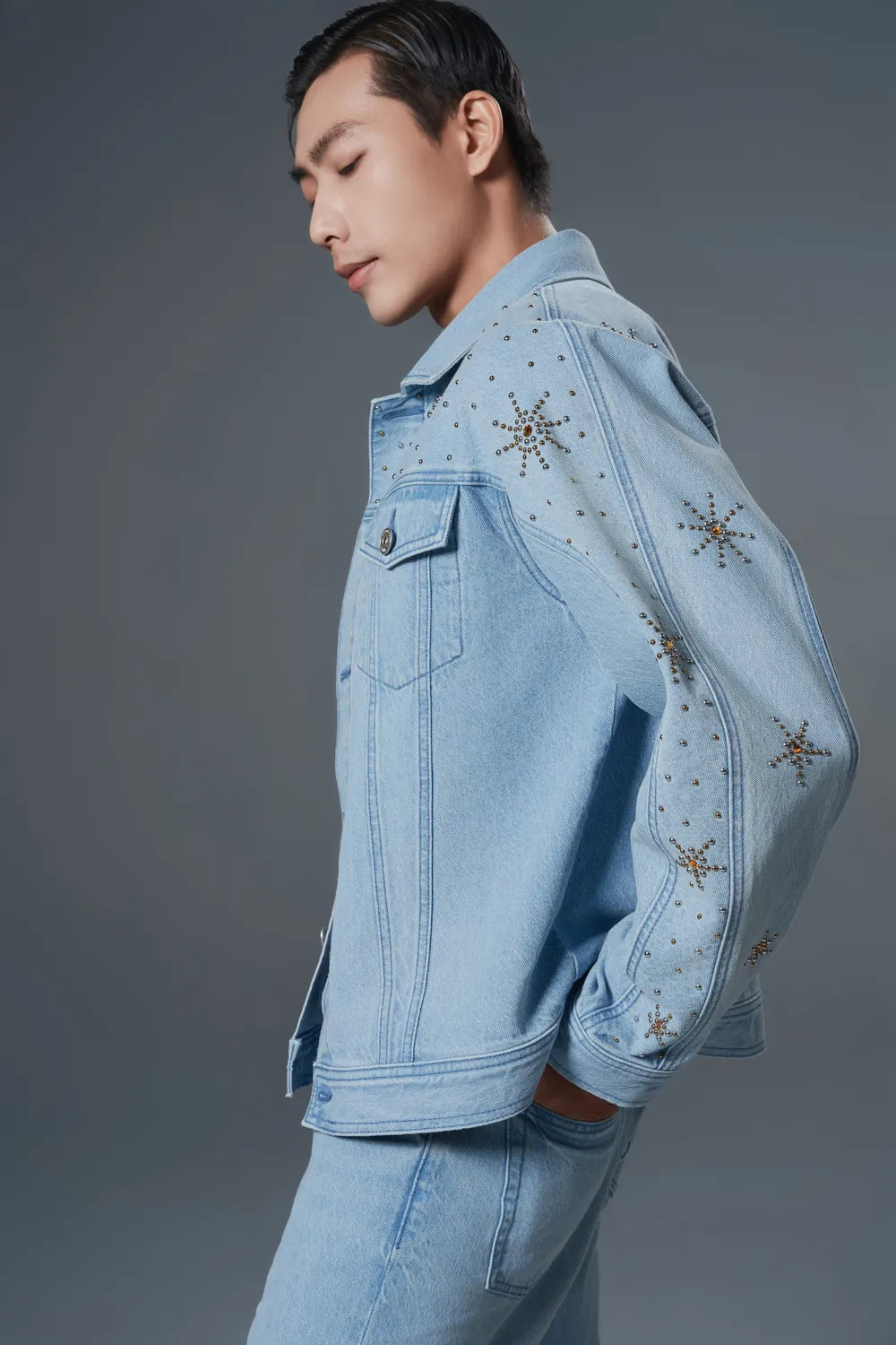 Star Embellished Denim Jacket
