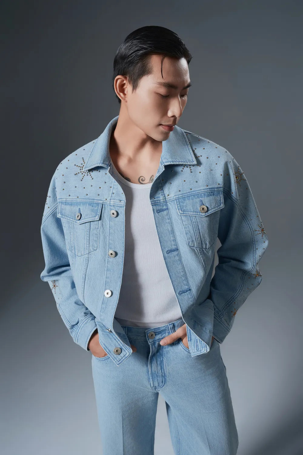 Star Embellished Denim Jacket