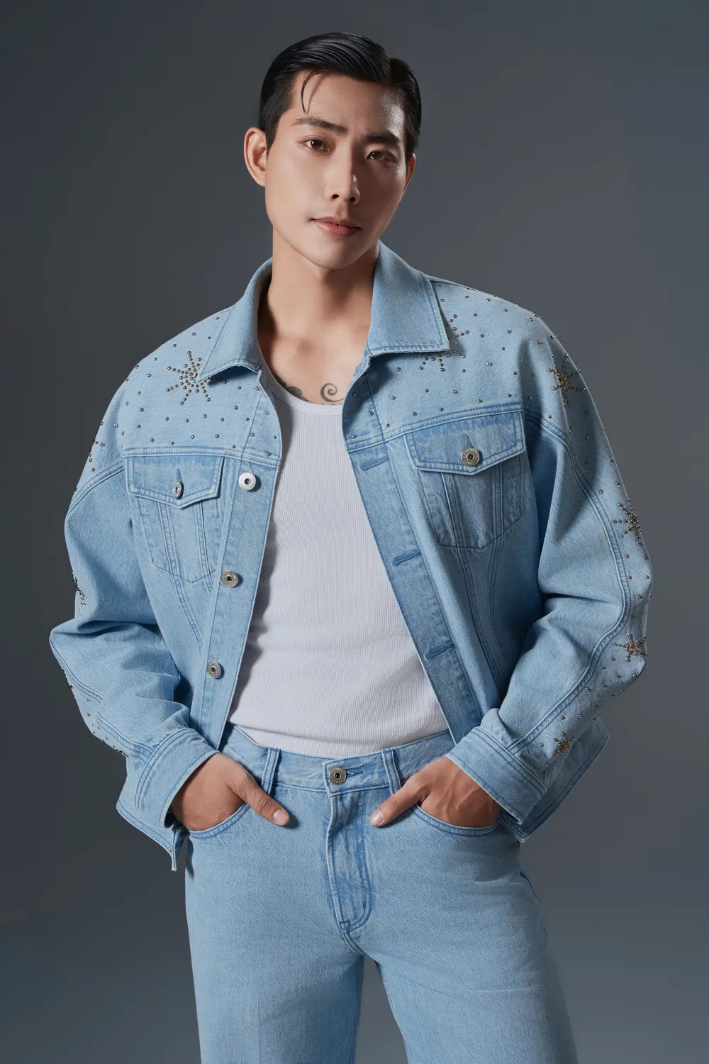 Front Knife Straight Jeans