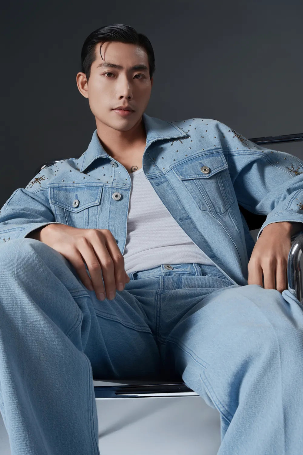 Star Embellished Denim Jacket