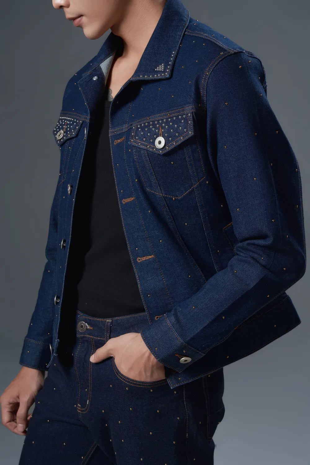 Metal Stud Embellished Jacket