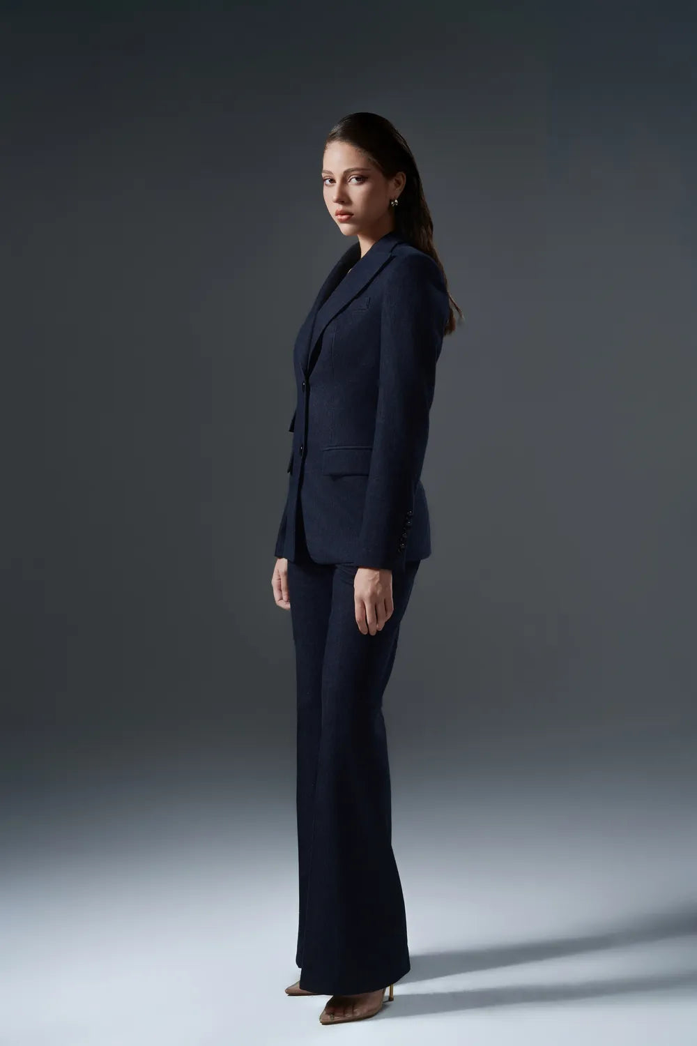 Peak Lapel Ticket Pockets Blazer