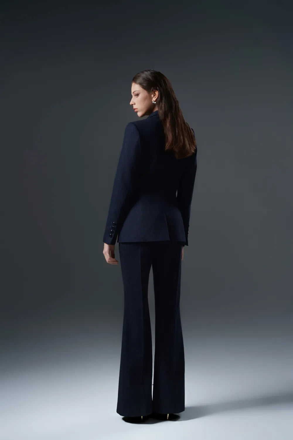 Peak Lapel Ticket Pockets Blazer