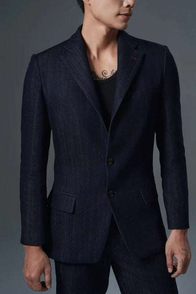 Slim-Fit Flap Pockets Blazer