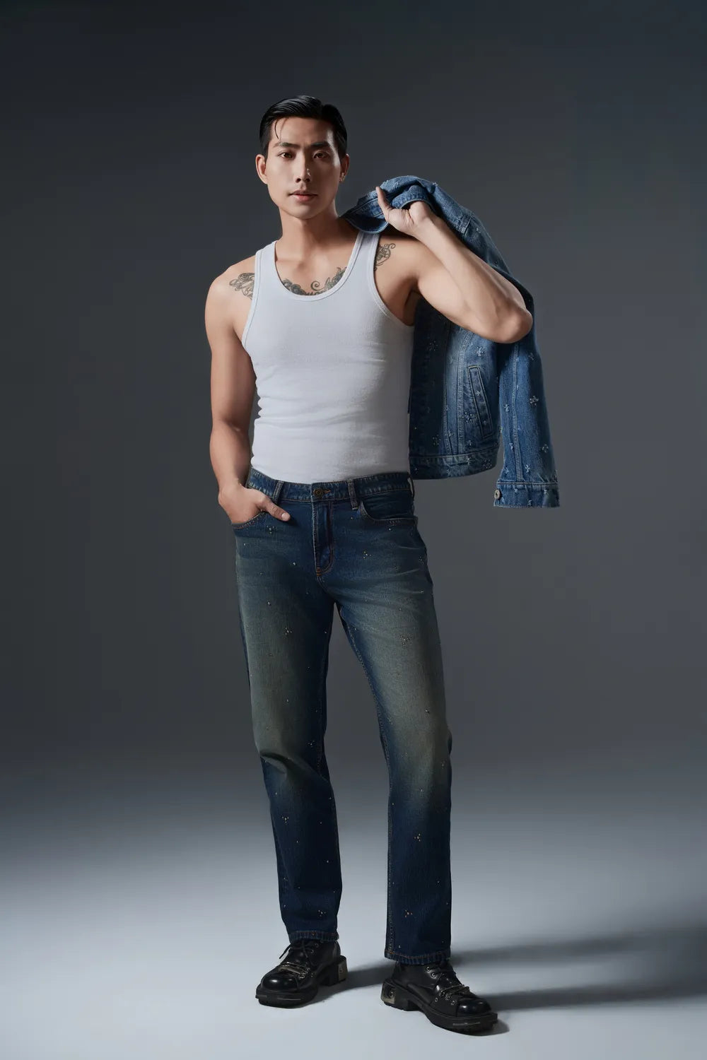 Mid-Rise Waistband Jeans