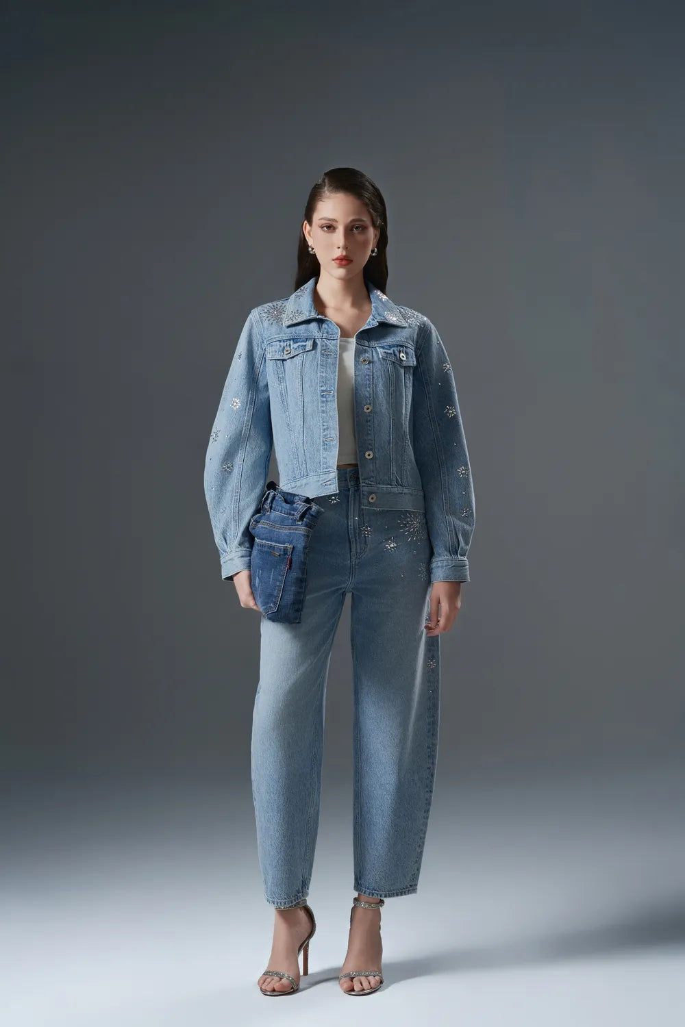 Blooming Crystal Embellished Jeans