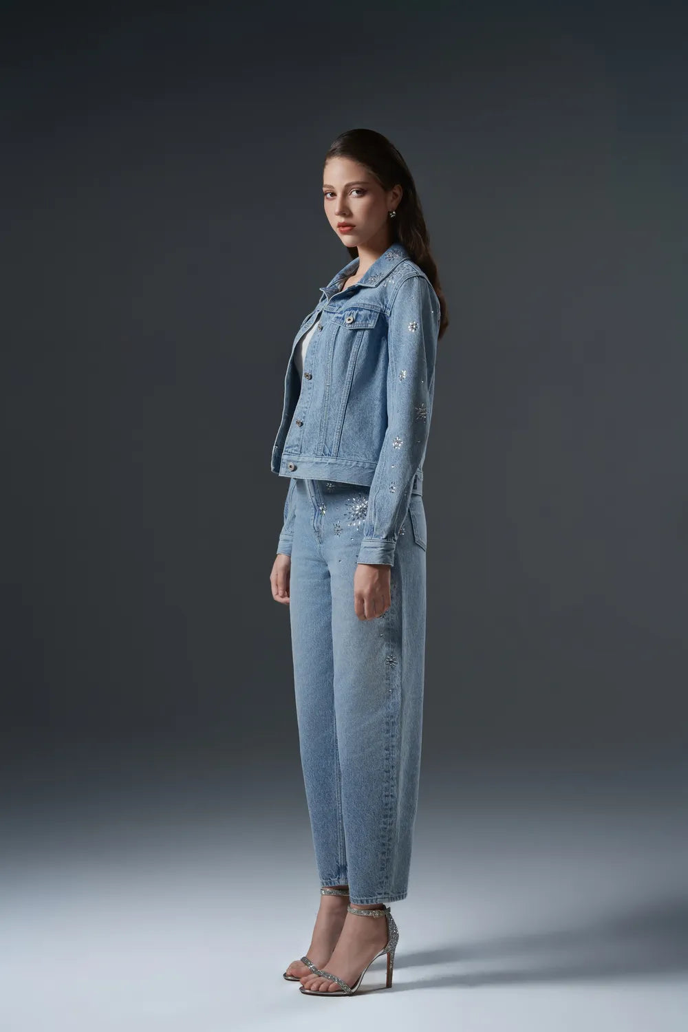 Blooming Crystal Embellished Jeans