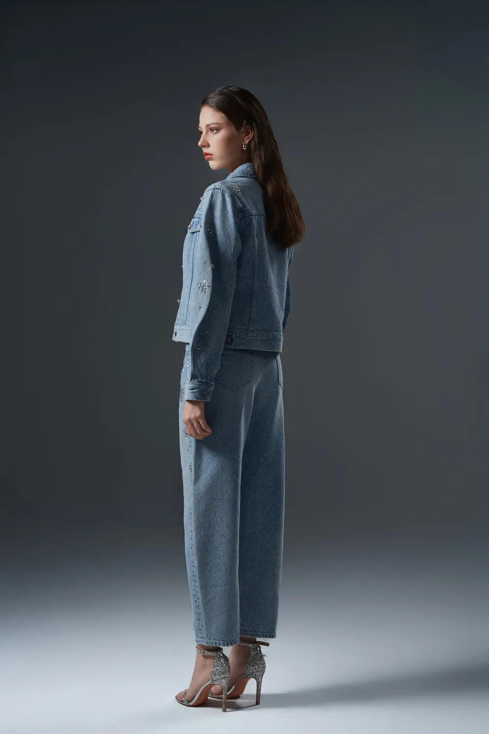 Blooming Crystal Embellished Jeans