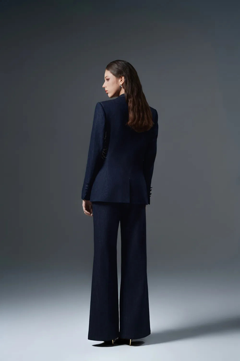 Crystal Flame Embellished Blazer