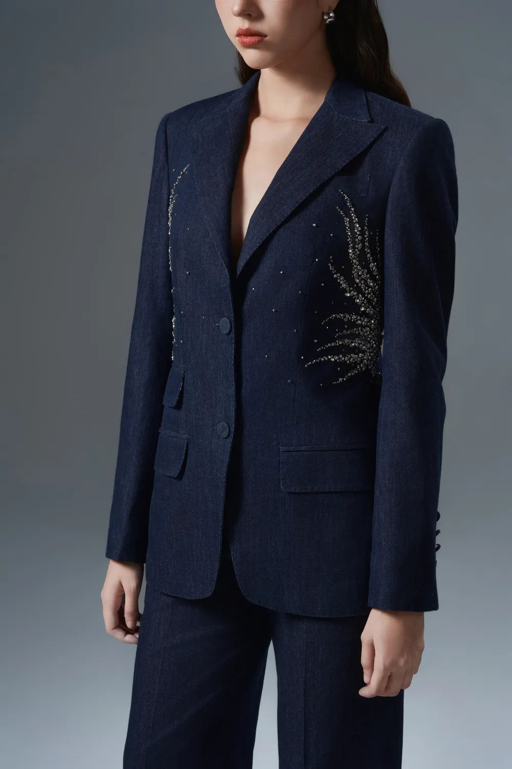 High-Waisted Flared Trousers