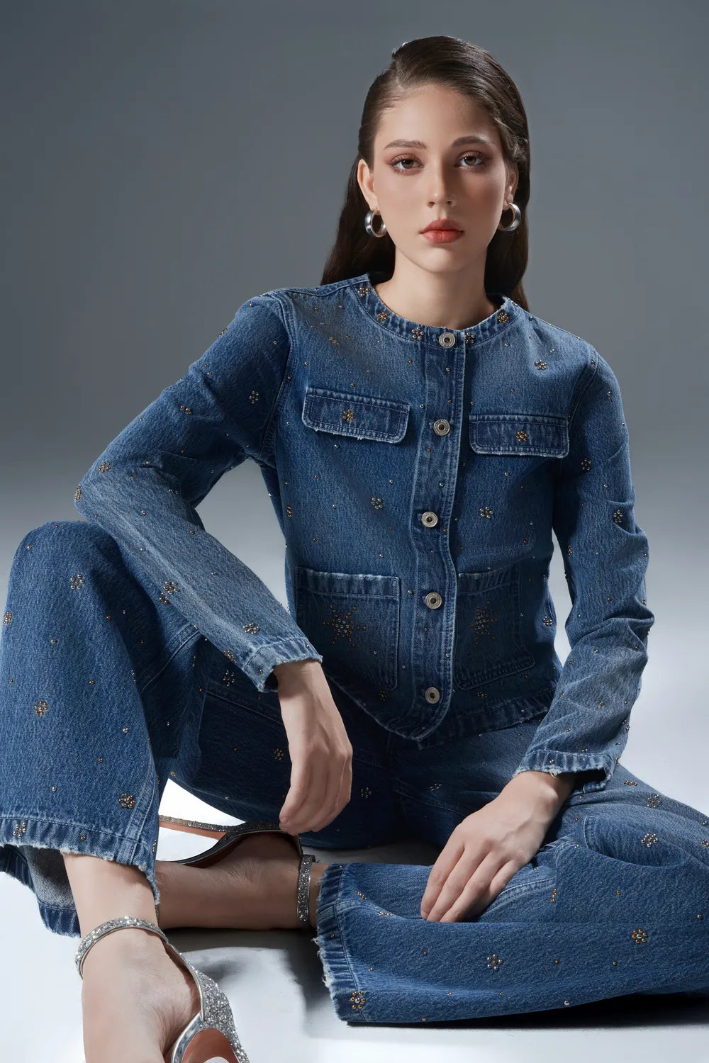 Floral Embellished Jeans