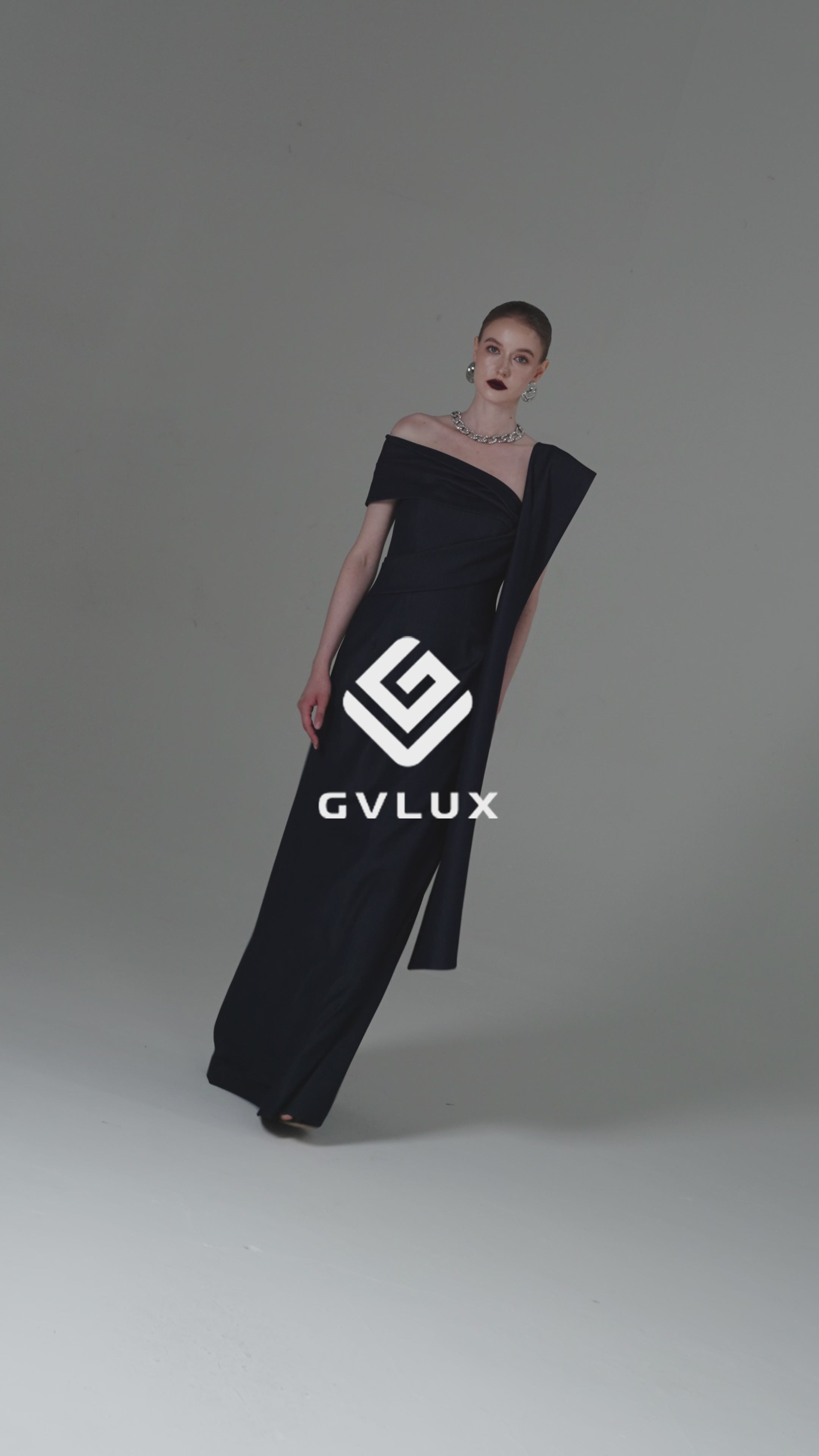 A-Line Dress with a Gracefully Draped, Pleated Shoulder