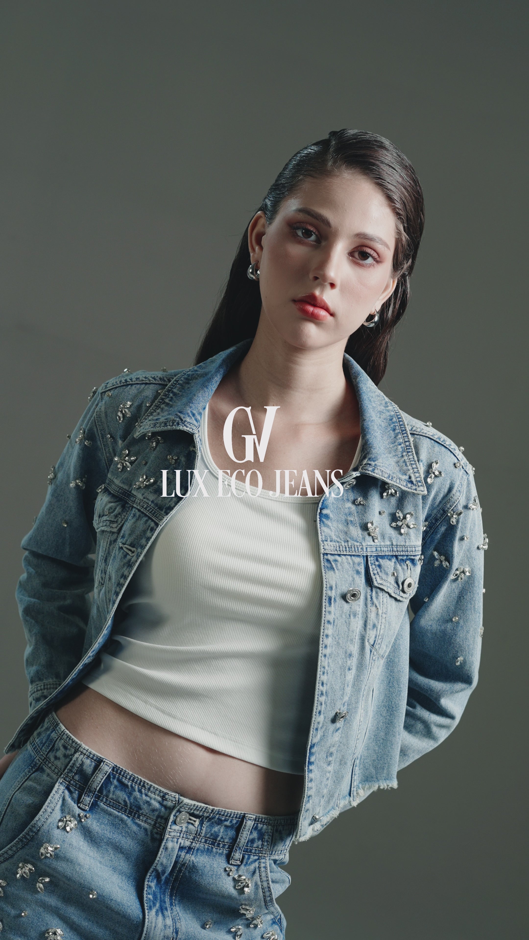 Crystal Embellished Cropped Jacket