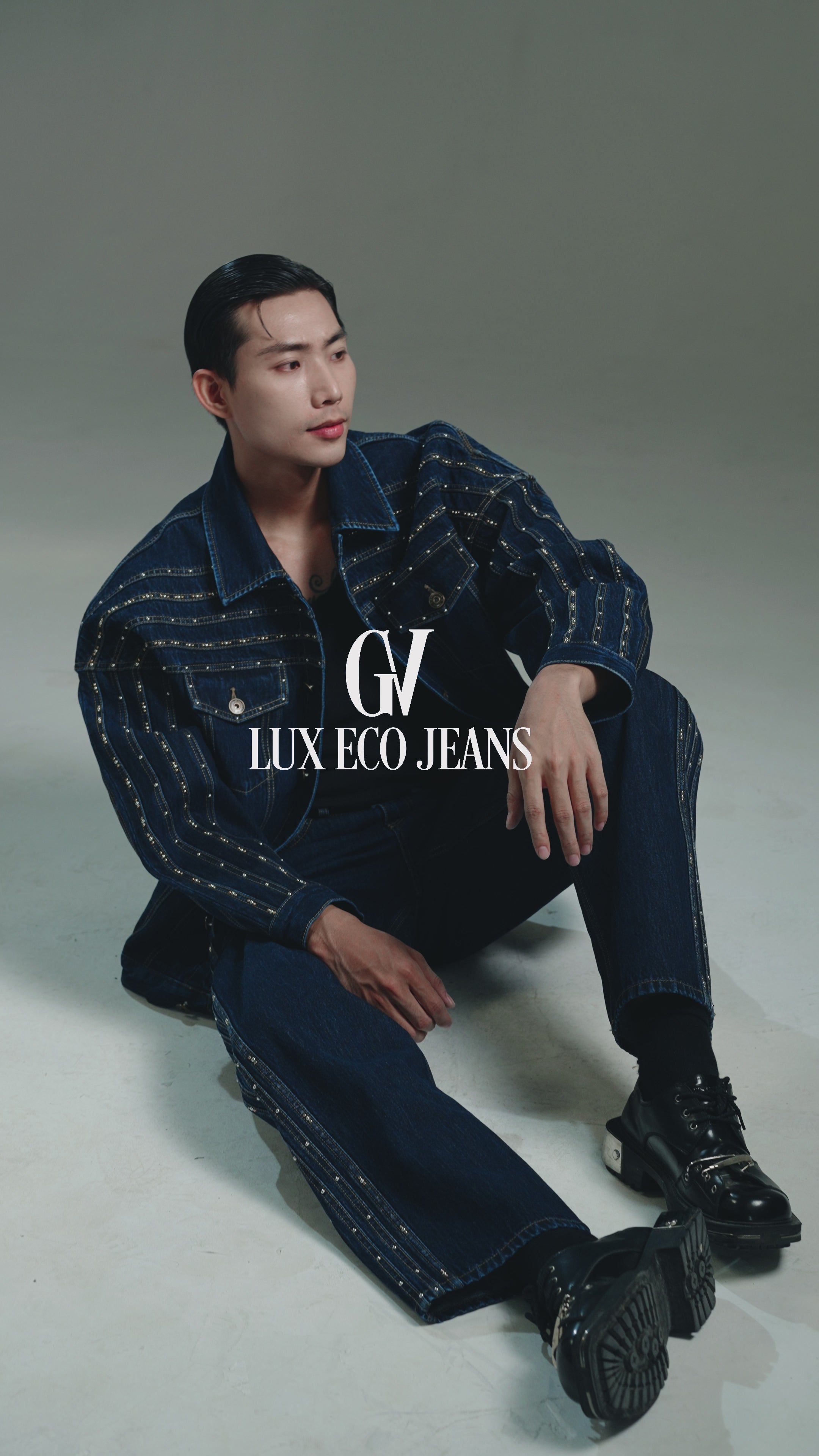 Metallic Stud Embellished Jeans