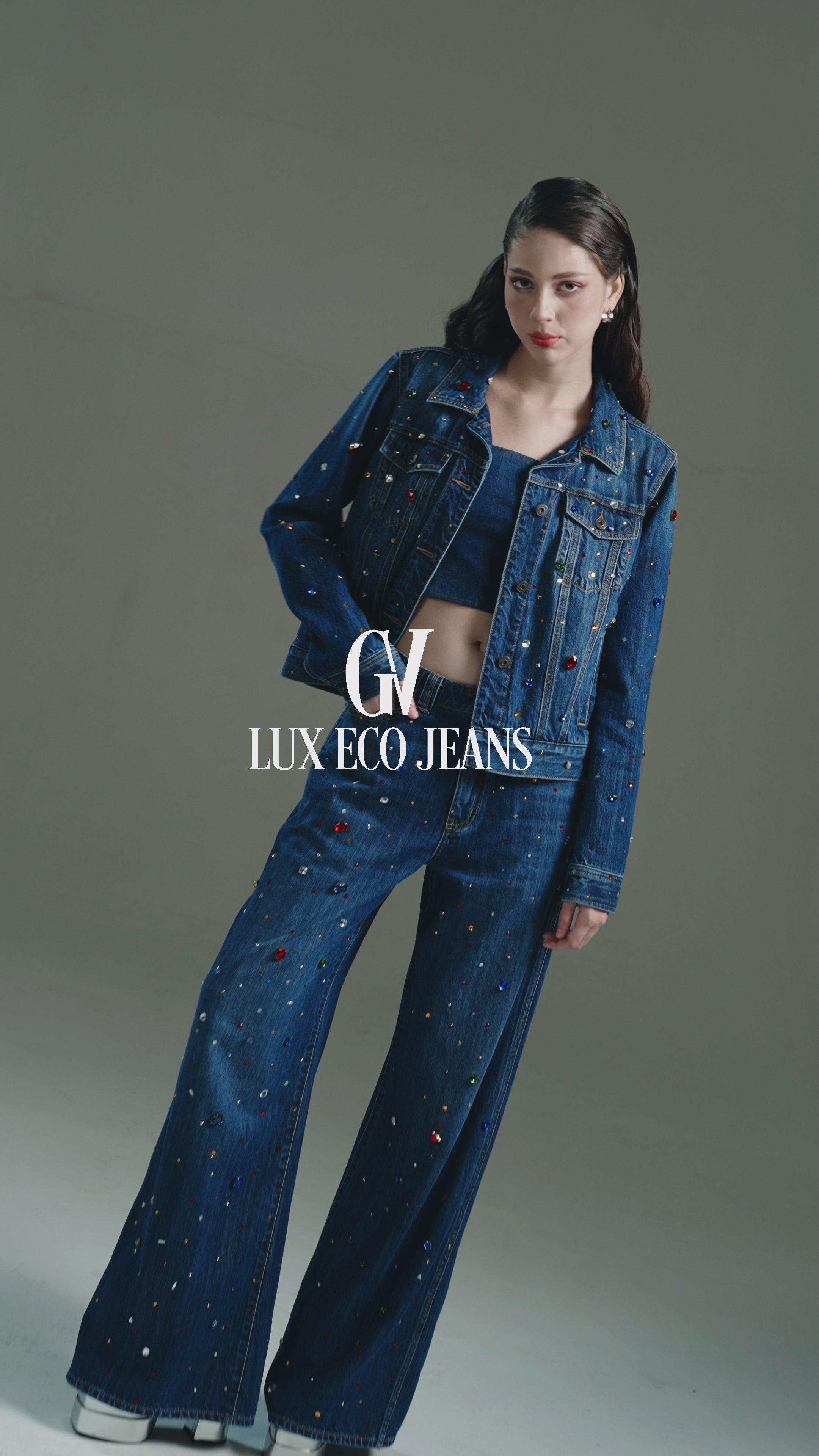 Colorful Crystal Women Jeans