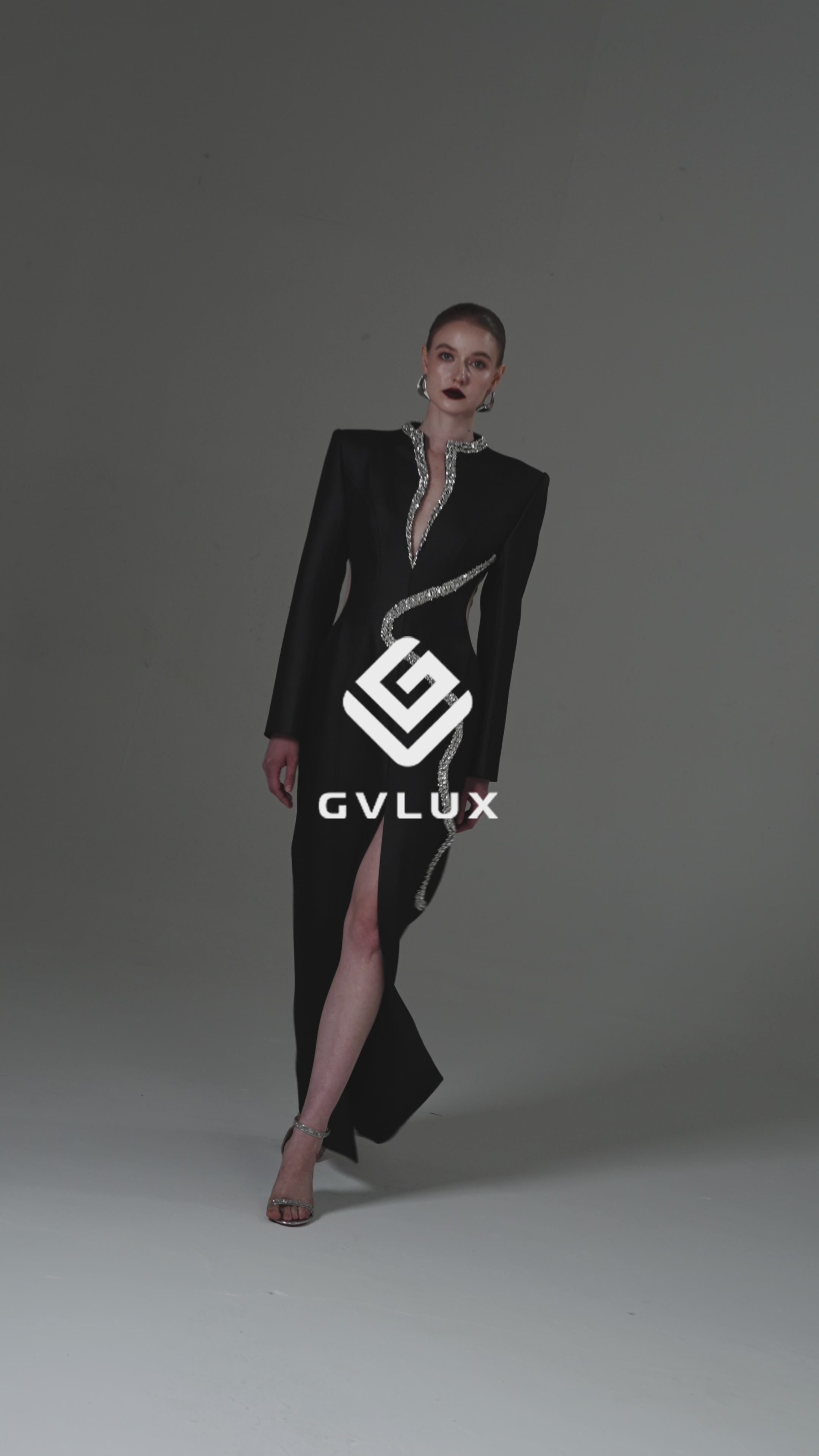 Sheath Dress with a Wave Neckline and Tulle Waist Panels