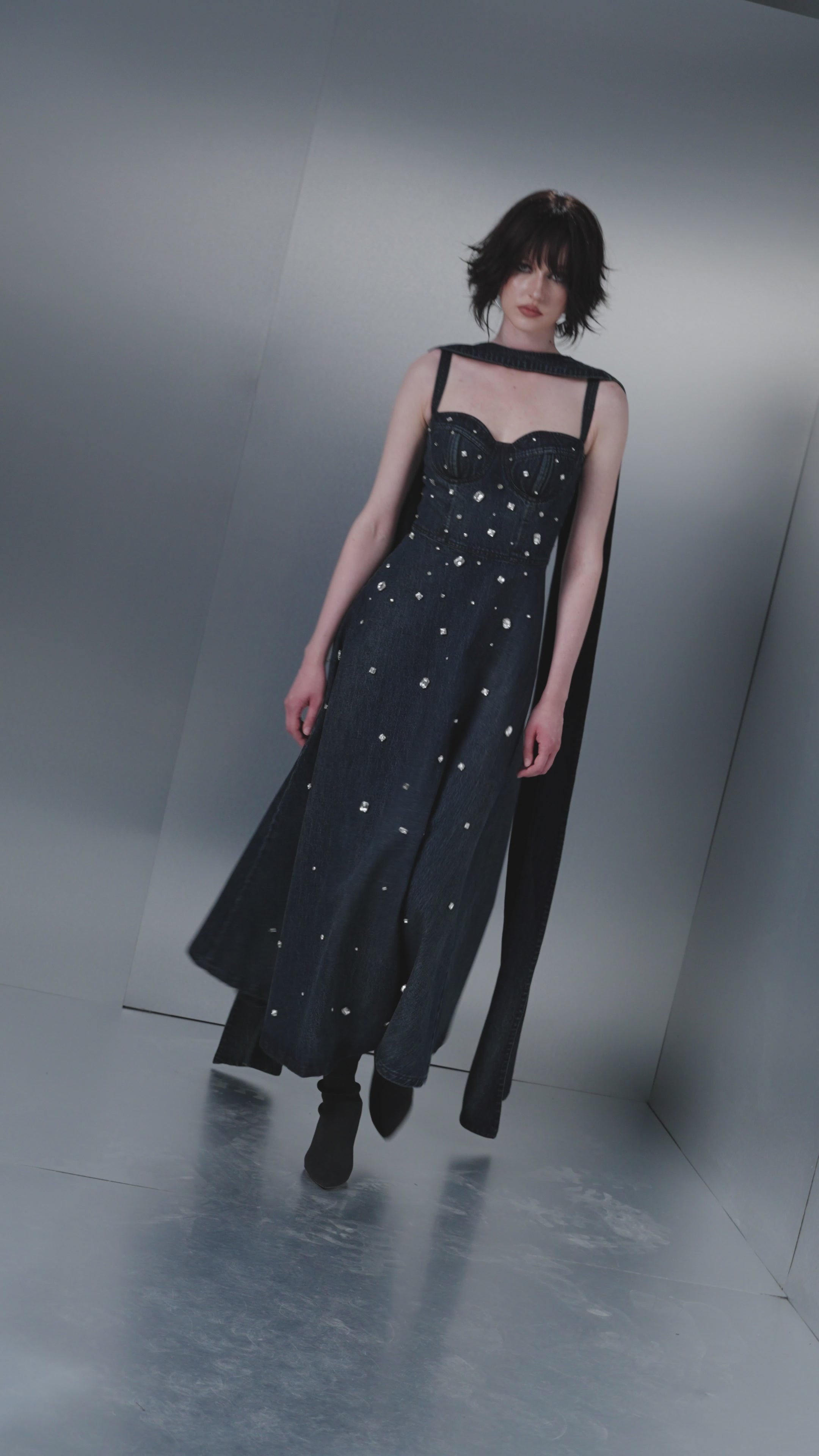 Crystal-embellished Slip Dress