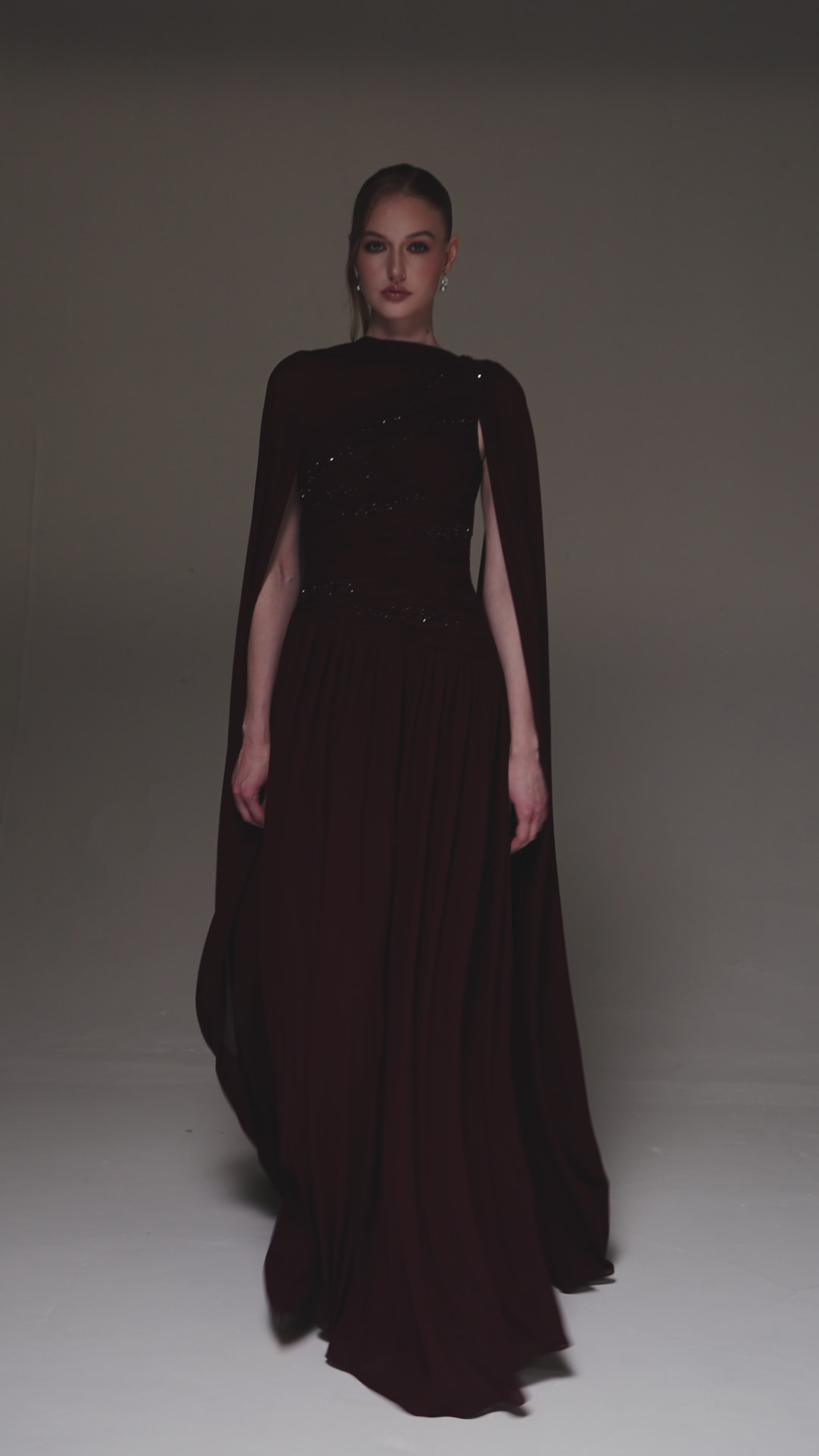 Ruched Crystal Gown