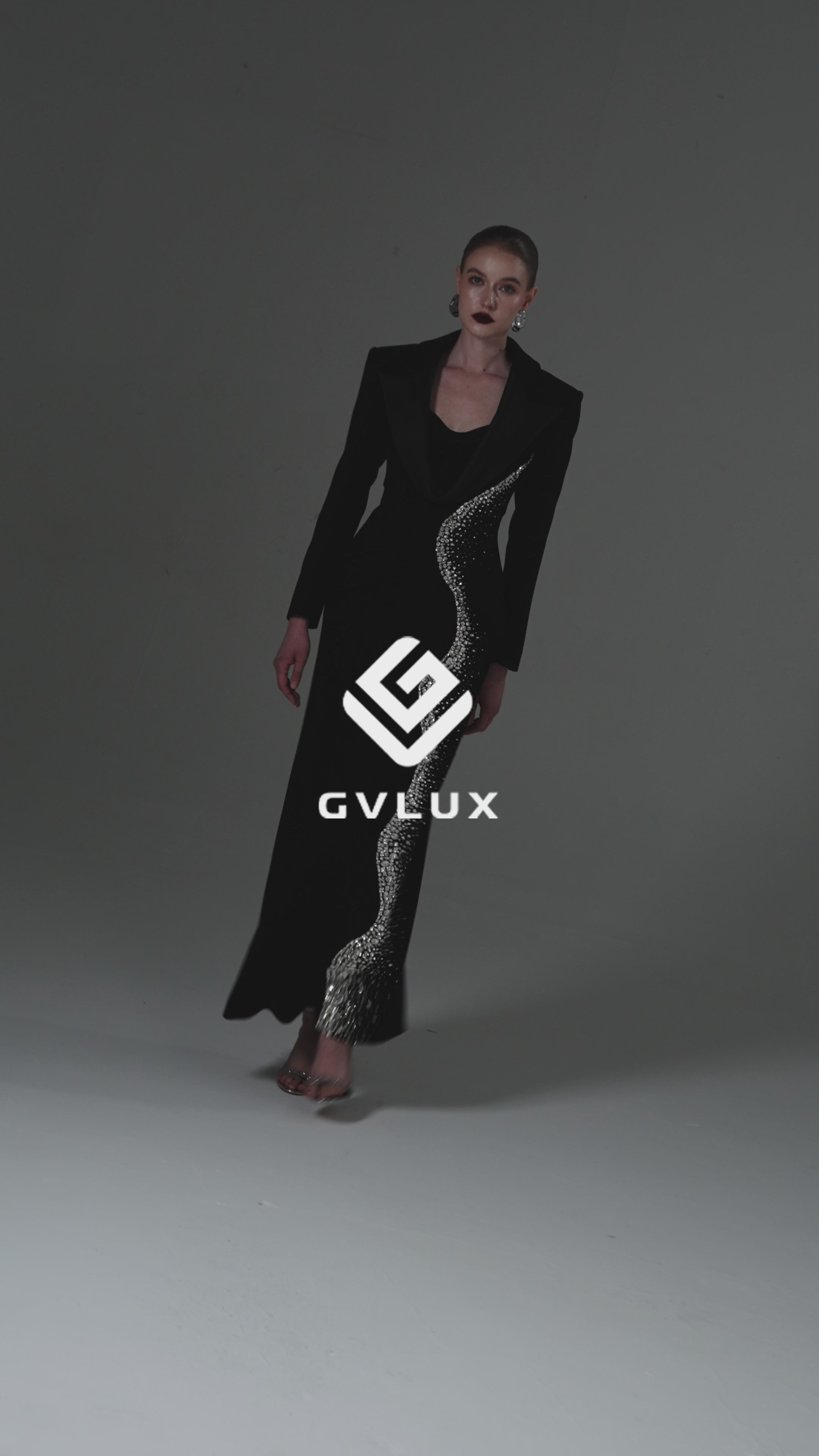 Tailored Sheath Dress with a Deep V-Neck and Taffeta Lapels