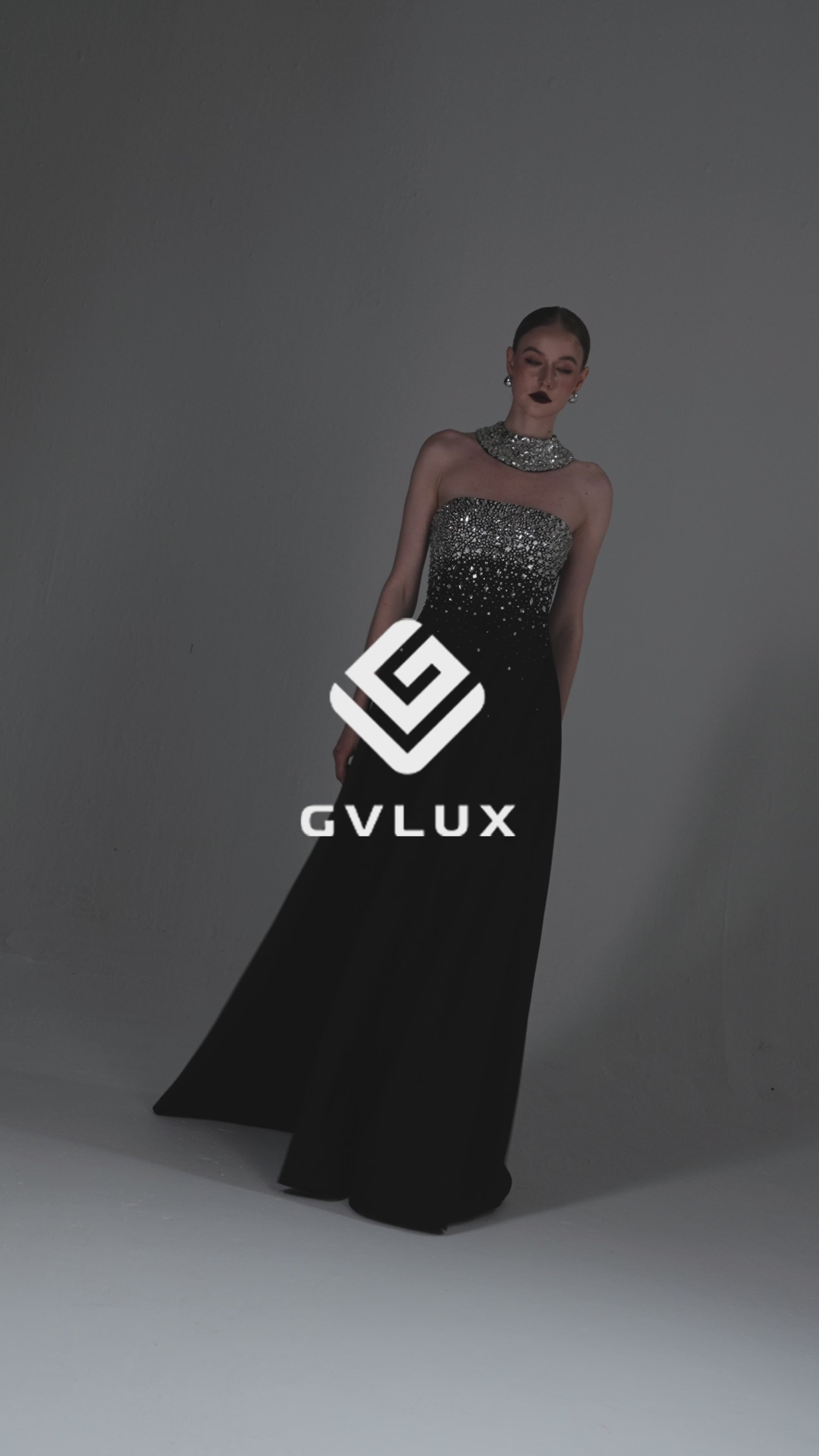 Strapless A-Line Gown with Crystal Embellishments