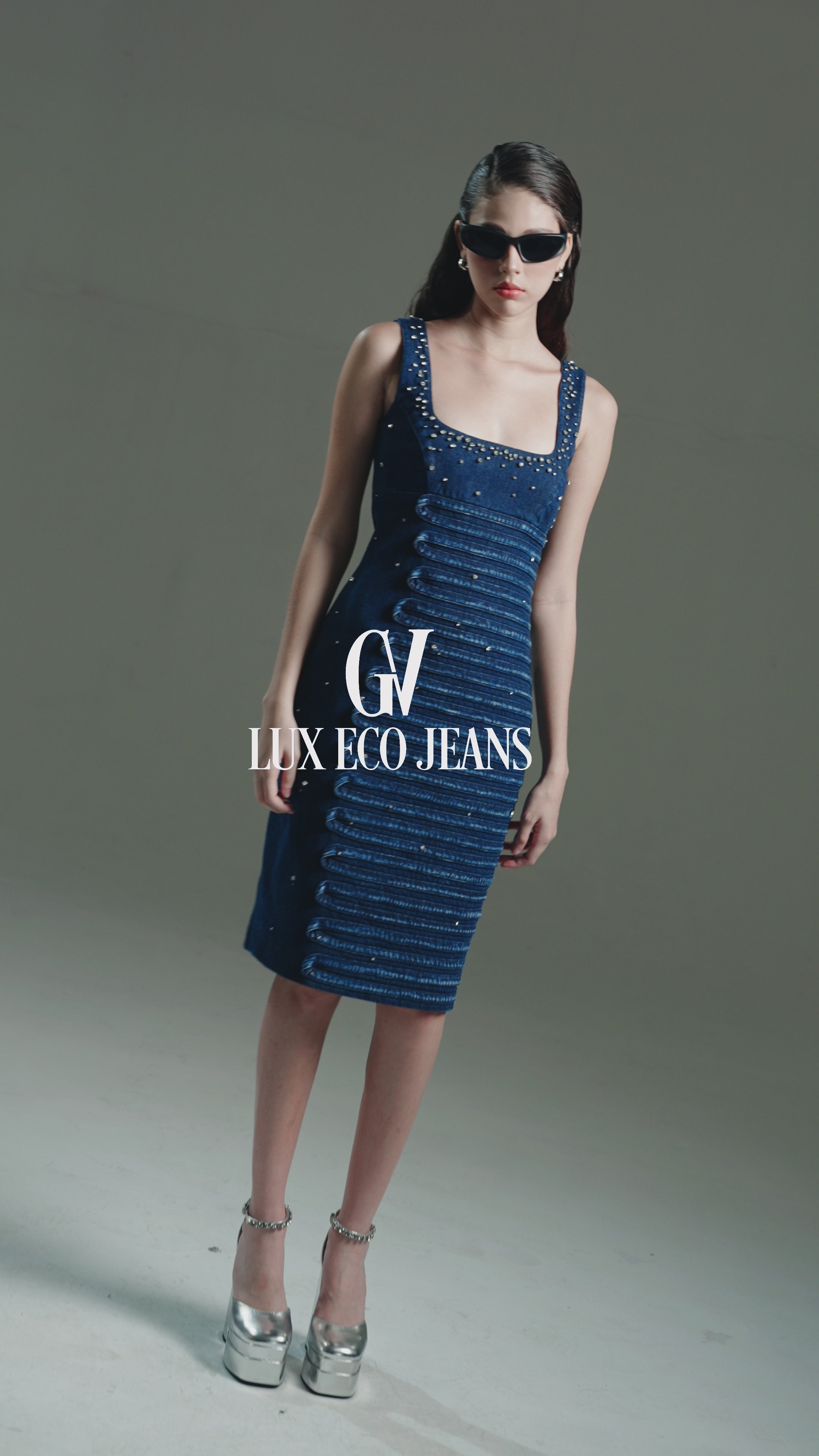 3D Folded Pleats Bodycon Dress